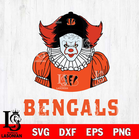 Cincinnati Bengals Pennywise Horror Sport 7 Svg Eps Dxf Png File, NFL svg, Digital Download, Instant Download