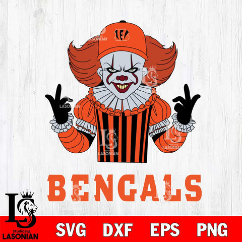 Cincinnati Bengals Pennywise Horror Sport 8 Svg Eps Dxf Png File, NFL svg, Digital Download, Instant Download