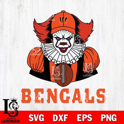 Cincinnati Bengals Pennywise Horror Sport 9 Svg Eps Dxf Png File, NFL svg, Digital Download, Instant Download
