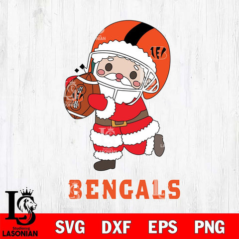 Cincinnati Bengals Santa Claus Cute Svg Eps Dxf Png File,NFL Svg Files,Digital Download,Sublimation,Instant Download