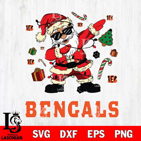 Cincinnati Bengals Santa Claus Football Svg Eps Dxf Png File,NFL Svg Files,Digital Download,Sublimation,Instant Download
