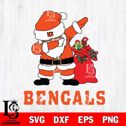 Cincinnati Bengals Santa Dabbing Christmas Svg Eps Dxf Png File,NFL Svg Files,Digital Download,Sublimation,Instant Download