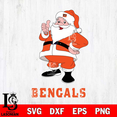 Cincinnati Bengals Santa claus Svg Eps Dxf Png File,NFL Svg Files,Digital Download,Sublimation,Instant Download