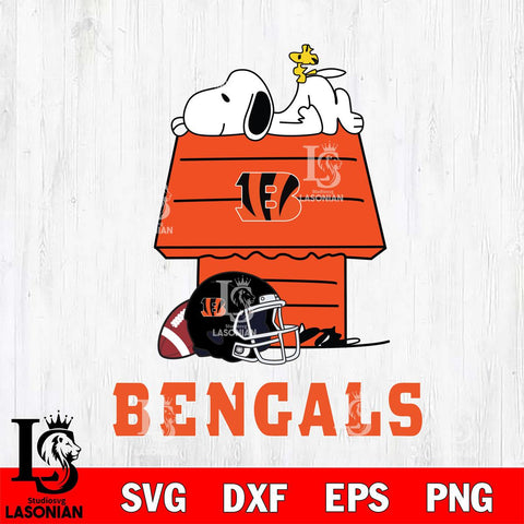 Cincinnati Bengals Snoopy Chill Football SVG DXF EPS PNG FILE,Snoopy File Cut, Nfl Digital Download,Instant Download, Silhouette