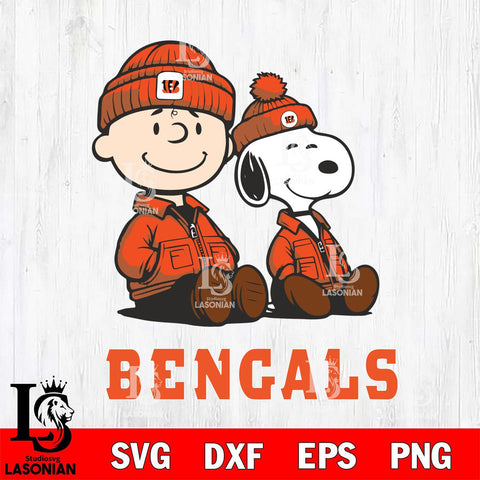 Cincinnati Bengals Snoopy and Charlie Sport Svg Eps Dxf Png File, Cut file Digital Download ,Instant Download, Cricut File