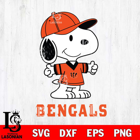 Cincinnati Bengals Snoopy football SVG DXF EPS PNG FILE,Snoopy File Cut, Nfl Digital Download,Instant Download, Silhouette