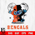 Cincinnati Bengals Stitch Horror Halloween 2 Svg Eps Dxf Png File, Digital Download, Instant Download