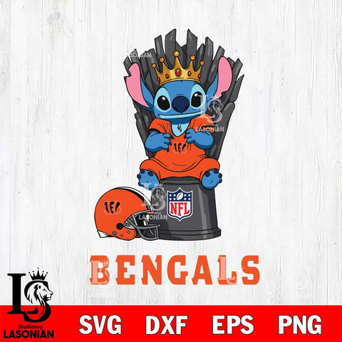 Cincinnati Bengals Stitch King Football SVG DXF EPS PNG FILE, Stitch File Cut,NFL Digital Download,Instant Download, Silhouette
