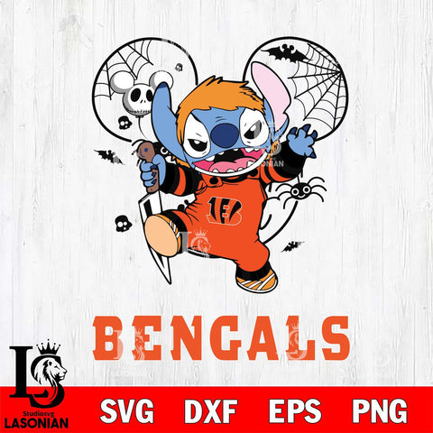 Cincinnati Bengals Stitch Michael Halloween Svg Eps Dxf Png File, Digital Download, Instant Download