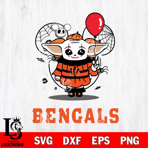 Cincinnati Bengals Stitch Pennywise Halloween Svg Eps Dxf Png File, Digital Download, Instant Download