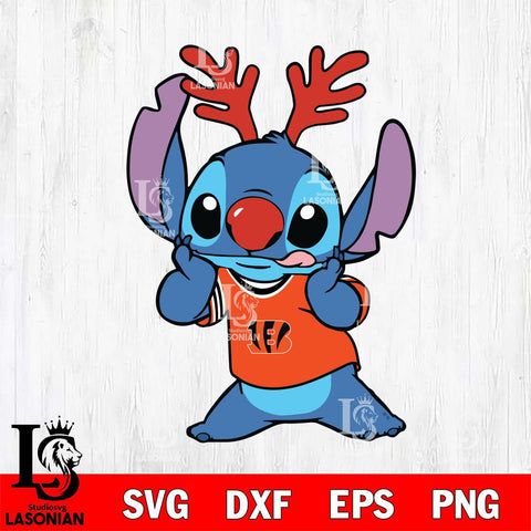 Cincinnati Bengals Stitch Reindeer Svg Eps Dxf Png File, Digital Download, Instant Download
