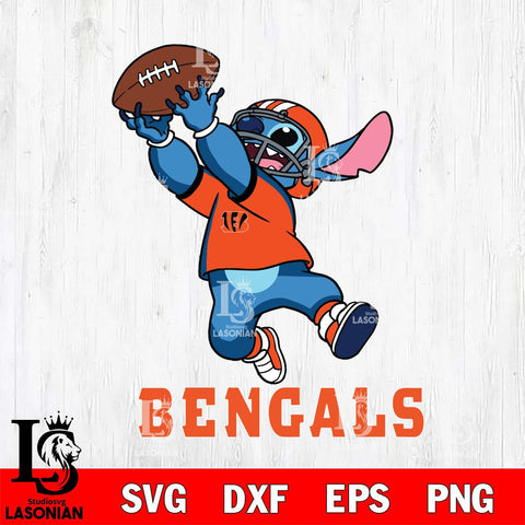 Cincinnati Bengals Stitch Rugby Ball SVG DXF EPS PNG FILE, Stitch File Cut,NFL Digital Download,Instant Download, Silhouette