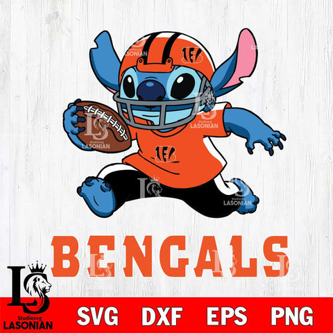 Cincinnati Bengals Stitch Run Football SVG DXF EPS PNG FILE, Stitch File Cut,NFL Digital Download,Instant Download, Silhouette