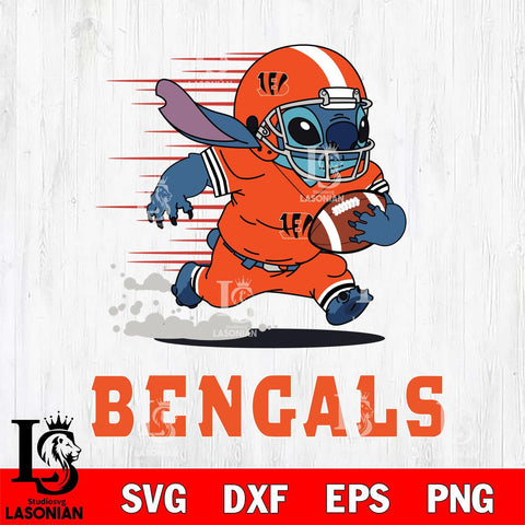 Cincinnati Bengals Stitch Run Football SVG DXF EPS PNG FILE, NFL File Cut, Digital Download,Instant Download, Silhouette, Cricut