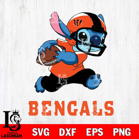 Cincinnati Bengals Stitch Run Rugby Ball SVG DXF EPS PNG FILE, Stitch File Cut,NFL Digital Download,Instant Download, Silhouette