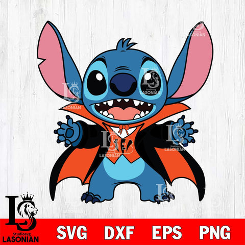 Cincinnati Bengals Stitch Vampire Football halloween Svg Eps Dxf Png File, NFL svg, Digital Download, Instant Download