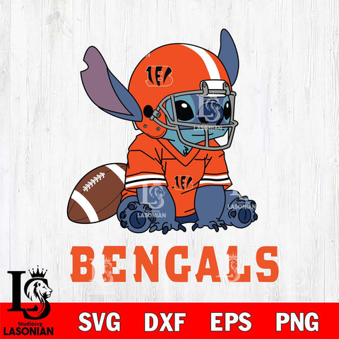 Cincinnati Bengals Stitch with a football SVG DXF EPS PNG FILE, NFL File Cut, Digital Download,Instant Download, Silhouette, Cricut
