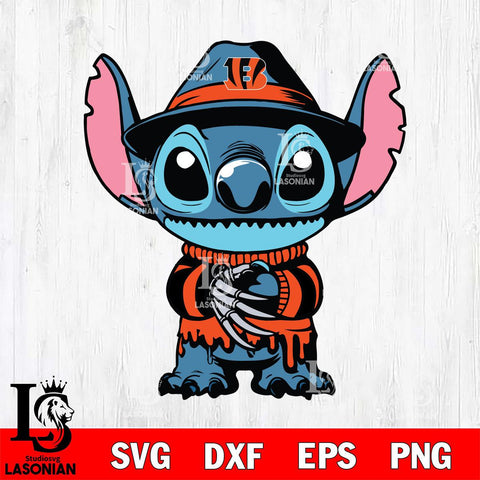 Cincinnati Bengals Stitich Freddy Krueger Football Svg Eps Dxf Png File, NFL svg, Digital Download, Instant Download