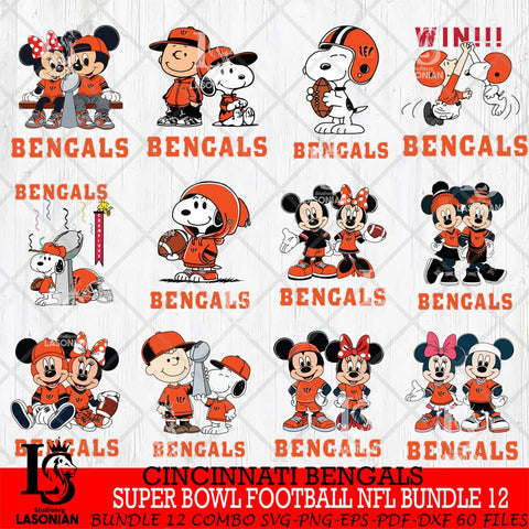 Cincinnati Bengals Super Bowl NFL Bundle 12 Svg Eps Dxf Png File, NFL svg , Digital Download , Instant Download, Cricut File