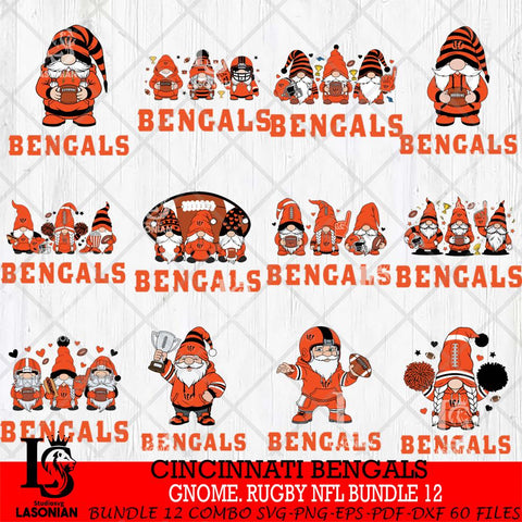 Cincinnati Bengals  Gnome Football NFL Bundle File Cut, NFL SVG, Digital Download , CHRISTMAS Criucut , Silhouette