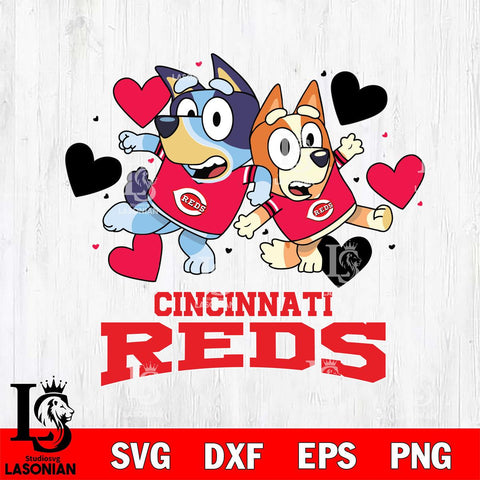 Cincinnati Reds Bluey & Bingo 10 Svg Eps Dxf Png File, MLB svg, Digital Download, Instant Download