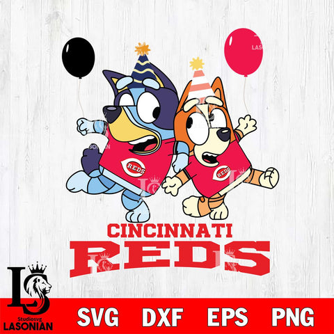 Cincinnati Reds Bluey & Bingo 11 Svg Eps Dxf Png File, MLB svg, Digital Download, Instant Download