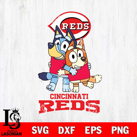 Cincinnati Reds Bluey & Bingo 12 Svg Eps Dxf Png File, MLB svg, Digital Download, Instant Download