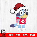 Cincinnati Reds Bluey Cartoon Christmas Svg Eps Dxf Png File, Digital Download, Instant Download