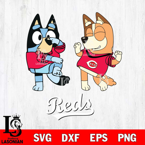 Cincinnati Reds Bluey Chilli Sport Svg Eps Dxf Png File, Digital Download, Instant Download