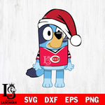 Cincinnati Reds Bluey Dog Christmas Svg Eps Dxf Png File, Digital Download, Instant Download