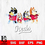 Cincinnati Reds Bluey Mode Dance Squats Svg Eps Dxf Png File, Digital Download, Instant Download