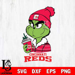 Cincinnati Reds Boujee Grinch Christmas Cut Files Cricut, Svg Dxf Eps Png file , Silhouette