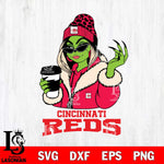 Cincinnati Reds Boujee Grinch Girls Christmas Cut Files Cricut, Svg Dxf Eps Png file , Silhouette