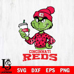 Cincinnati Reds Boujee Grinch Heart Christmas Cut Files Cricut, Svg Dxf Eps Png file , Silhouette