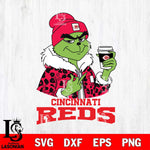 Cincinnati Reds Boujee Grinch Leopard Christmas Cut Files Cricut, Svg Dxf Eps Png file , Silhouette