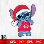 Cincinnati Reds Cute Stitch Christmas SVG DXF EPS PNG file, Cut file cricut, Instant Download