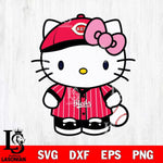 Cincinnati Reds Hello Kitty Pink Bow Svg Eps Dxf Png File,MLB File Cut,Digital Download,Instant Download,Svg Files