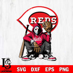 Cincinnati Reds MLB Jason Voorhees Halloween SVG Svg Eps Dxf Png File, Digital Download, Instant Download