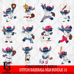 Cincinnati Reds Stitch Baseball MLB Bundle 12 SVG DXF EPS PNG FILE, bundle MLB File Cut, Digital Download,Instant Download, Silhouette, Cricut