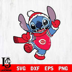 Cincinnati Reds Stitch Disney Christmas SVG DXF EPS PNG file, Cut file cricut, Instant Download
