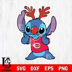 Cincinnati Reds Stitch Reindeer SVG DXF EPS PNG file, Cut file cricut, Instant Download