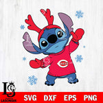Cincinnati Reds Stitch Santa Christmas SVG DXF EPS PNG file, Cut file cricut, Instant Download