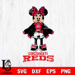 Cincinnati Reds Style Minnie Disney Svg Eps Dxf Png File, Digital Download, Instant Download