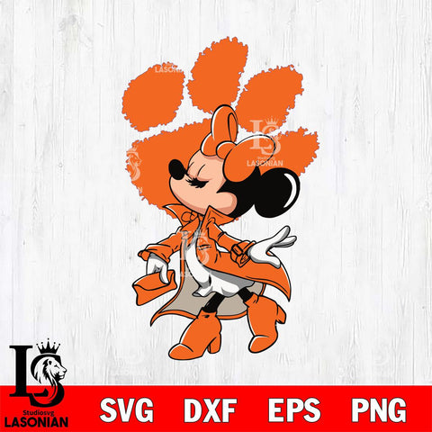 Clemson Tigers Glamorous Minnie Svg Eps Dxf Png File, Digital Download, Instant Download