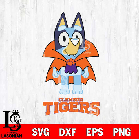 Clemson Tigers Bluey Dracula Halloween Svg Eps Dxf Png File, Digital Download, Instant Download