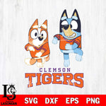 Clemson Tigers Bluey with Chilli Dance Svg Eps Dxf Png File, Digital Download, Instant Download