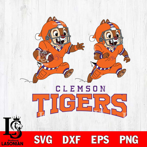 Clemson Tigers Chip & Dale Football Cricut,Christmas SVG DXF EPS PNG FILE, NCAA Digital Download,Instant Download, Silhouette