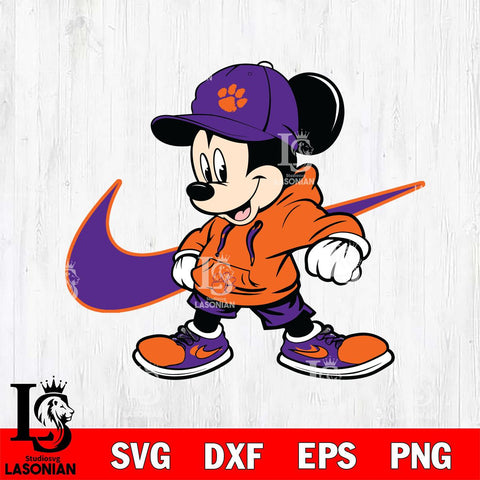 Clemson Tigers Cool Mickey Mouse Svg Eps Dxf Png File, NCAA svg, Digital Download, Instant Download