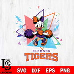 Clemson Tigers Cute Daisy Duck Cheerleader SVG DXF EPS PNG FILE, NCAA File Cut,Digital Download,Instant Download