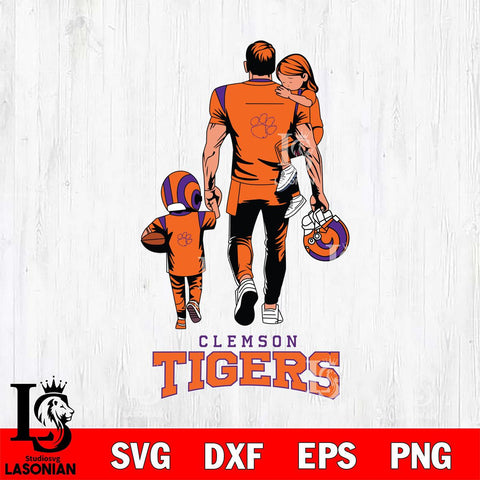 Clemson Tigers Father And Son Football SVG DXF EPS PNG FILE,NCAA SVG, Father day Digital Download,Instant Download, Silhouette